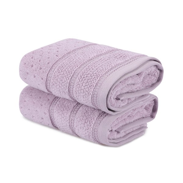 Set 2 prosoape din bumbac Foutastic Arella, 50 x 90 cm, violet-image-2