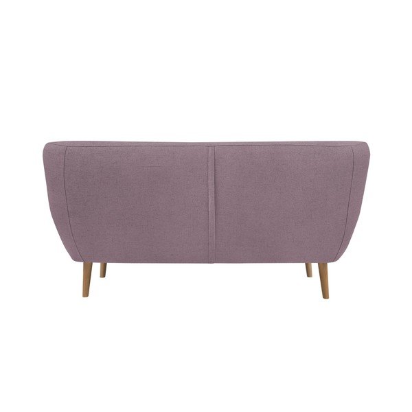 Canapea cu 2 locuri Mazzini și picioare de culoare deschisă Sofas Sicile, roz-image-1