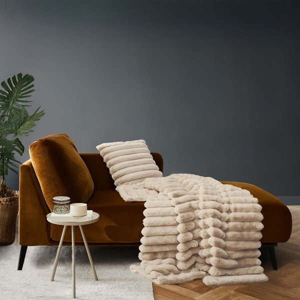 Pătură bej din micropluș/cocolino 180x220 cm Boudoir – douceur d'intérieur-image-1