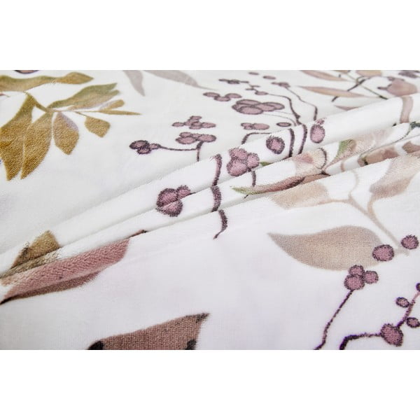 Lenjerie de pat albă/maro din micropluș/cocolino pentru pat de o persoană 140x200 cm Ramita – My House-image-3