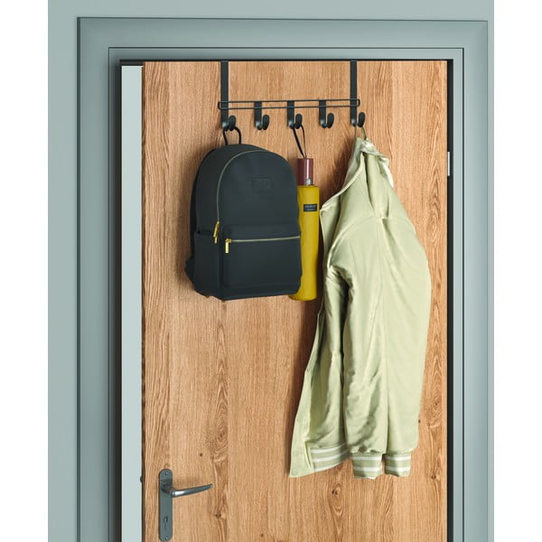 Cuier de ușă negru din metal 38 cm Lava – Metaltex-image-1