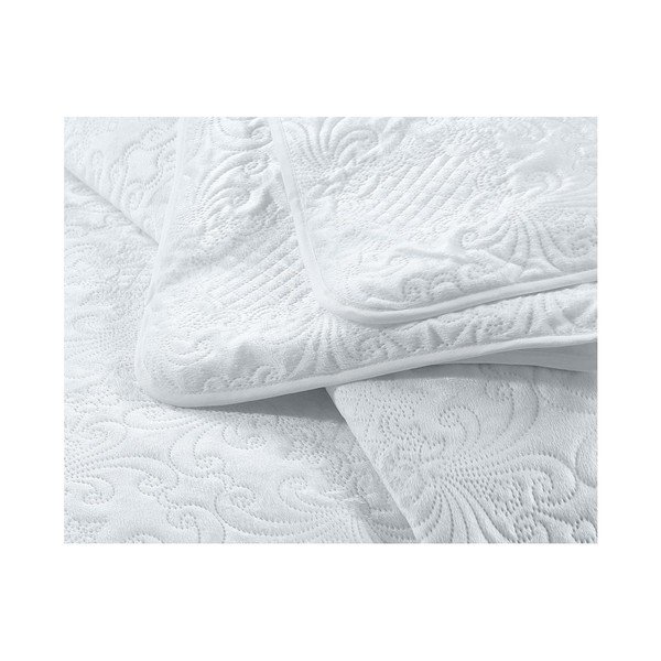 Cuvertură din micropercal cu 2 fețe de pernă Dreamhouse Velvet Clara, 250 x 260 cm, alb-image-3