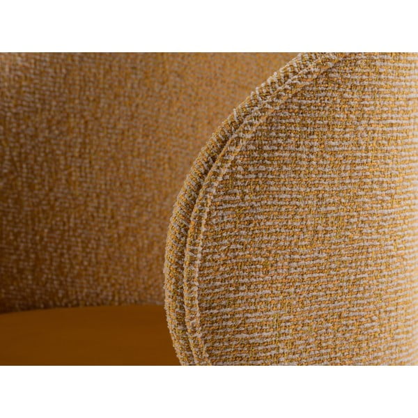 Fotoliu galben muștar cu tapițerie din catifea Inez – Micadoni -image-1