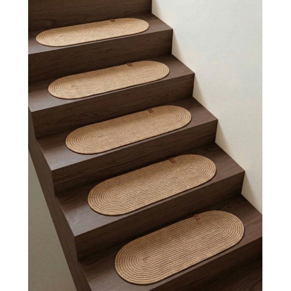 Covorașe pentru scări în culoare naturală 16 buc. 25x65 cm Milo – Vitaus-image-1