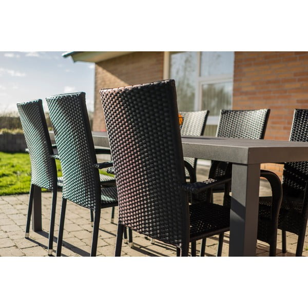 Set mobilier de grădină cu 6 scaune Le Bonom Viking XL, gri-image-1