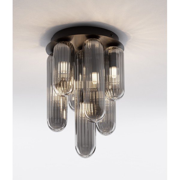 Plafonieră gri din sticlă cu abajur din sticlă Gustave – Nova Luce-image-1