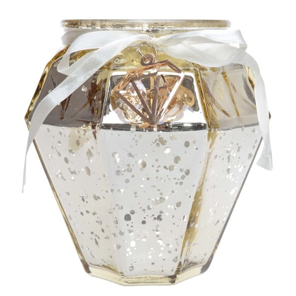 Sfeșnic din sticlă Ewax Glam, ⌀ 10 cm, alb - auriu