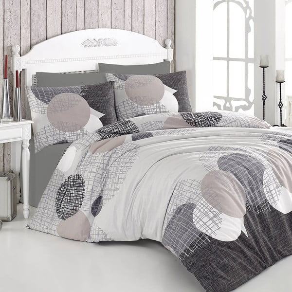 Lenjerie de pat cu cearșaf pentru pat dublu Nazenin Home Jadore, 200 x 220 cm
