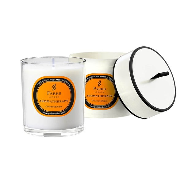 Lumânare parfumată Parks Candles London Aromatherapy, aromă de scorțișoară și cuișoare, durată ardere 45 ore-image-1