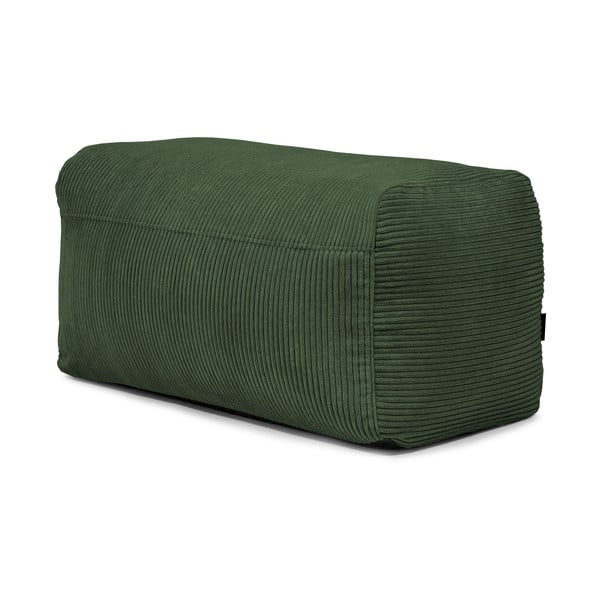 Fotoliu bean bag verde cu tapițerie din catifea reiată Plus 100 Lounge – SLOWDOWN