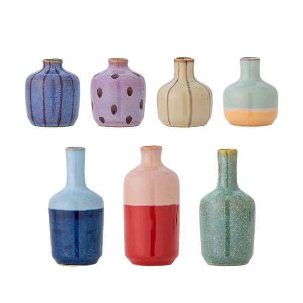 Vaze 7 buc. din gresie pictate manual (înălțime 14 cm) Maien – Bloomingville