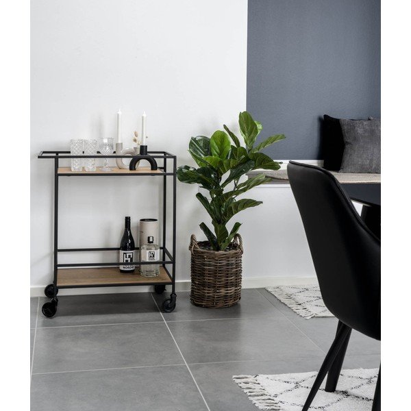 Cărucior de bar cu plăci în decor de stejar Casa Nordic Vita-image-1