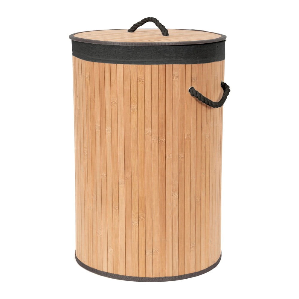 Coș de rufe în culoare naturală din bambus 70 l Bamboo – Compactor