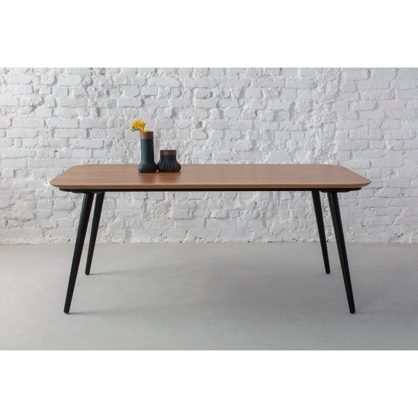 Masă dining din lemn de frasin cu picioare negre Ragaba Contrast, 180 x 90 cm-image-4