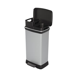 Coș cu pedală din plastic pentru sortare deșeuri 23+23 l Deco - Curver