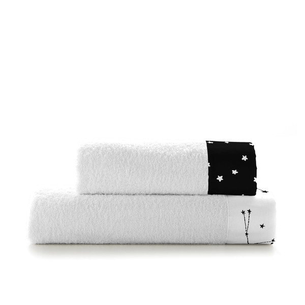 Set 2 prosoape din bumbac Blanc Constellation-image-2