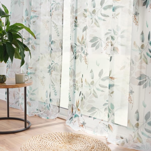 Perdea albă/verde 140x240 cm Dilaris – douceur d'intérieur-image-1