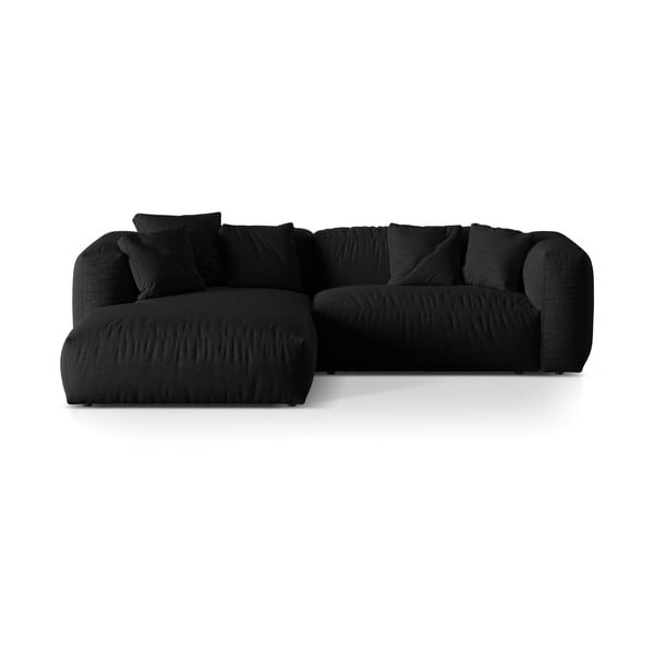 Colțar modular negru (cu colț pe partea stângă ) Martina – Micadoni Home