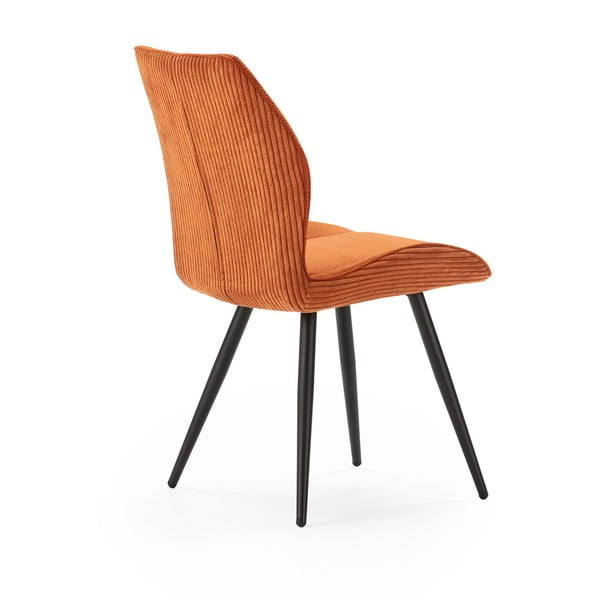 Scaune de dining portocalii 2 buc. din catifea reiată Adaya – Marckeric-image-4