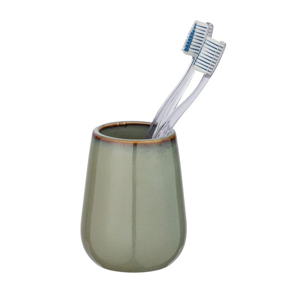 Suport din ceramică pentru periuțe de dinți Wenko Sirmione, verde-image-1