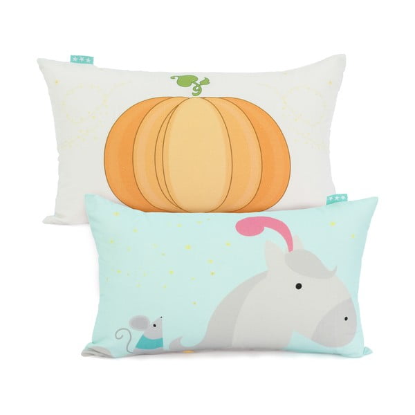 Față de pernă din bumbac cu 2 fețe Mr. Fox Pumpkin, 50 x 30 cm-image-2