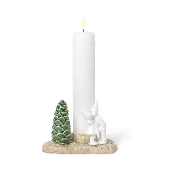 Suport din gresie pentru lumânări de Crăciun Kähler Design Christmas Kiss, lungime 17 cm-image-1