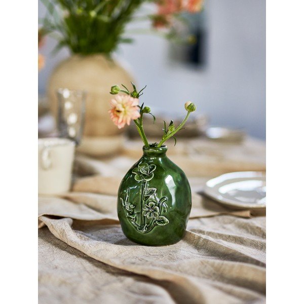 Vază verde din gresie (înălțime 13,5 cm) Ramia – Bloomingville-image-1