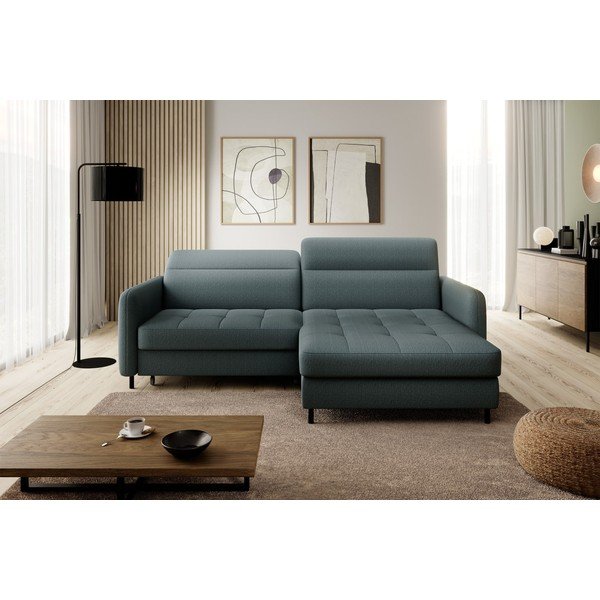 Colțar verde prăfuit extensibil/cu spațiu de depozitare cu tapițerie din catifea (cu colț pe partea dreaptă/cu șezlong) Gomsi – ELTAP-image-3