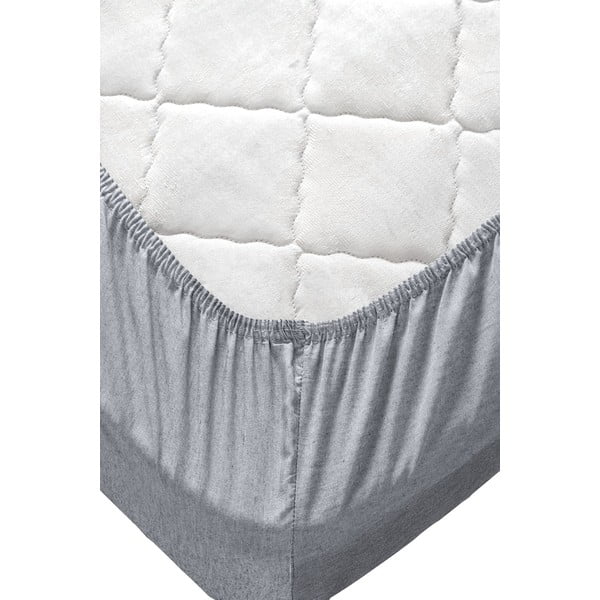 Lenjerie de pat  verde petrol-gri din bumbac pentru pat de o persoană-extins și cearceaf 160x220 cm – Mila Home-image-4