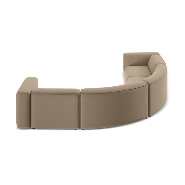 Colțar bej cu tapițerie din catifea Ekahi – Makamii-image-4