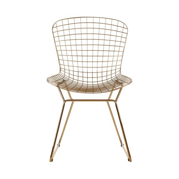 Scaun de dining auriu din metal District – Premier Housewares-image-2