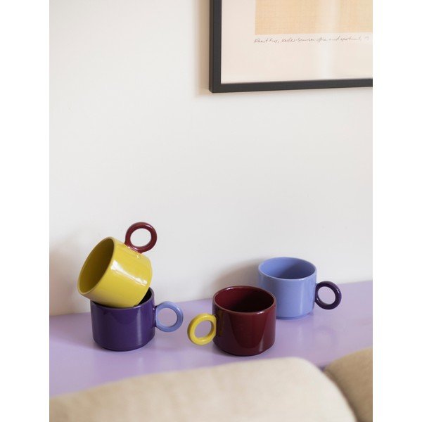 Cană violetă din gresie ceramică 280 ml Lou – ONA-image-1