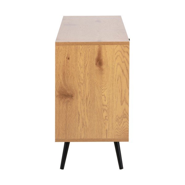 Comodă TV neagră/în culoare naturală cu aspect de lemn de stejar 124x75 cm Wilma – Actona-image-4