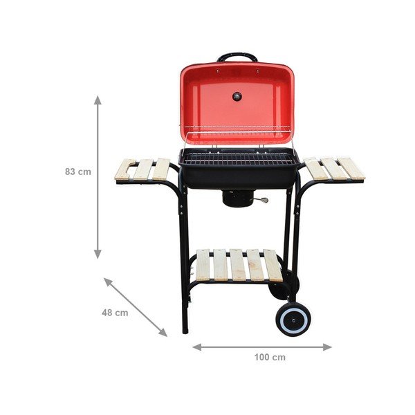 Grătar de grădină Crido Consulting Barbecue, roșu-image-1