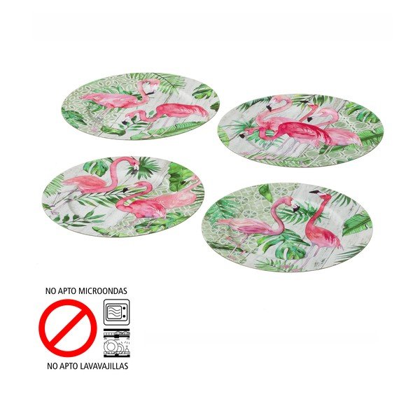Set 4 farfurii Unimasa Flamingos-image-2