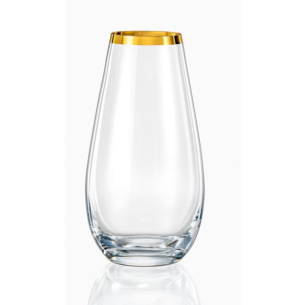 Vază din sticlă Crystalex Golden Celebration, înălțime 24,5 cm