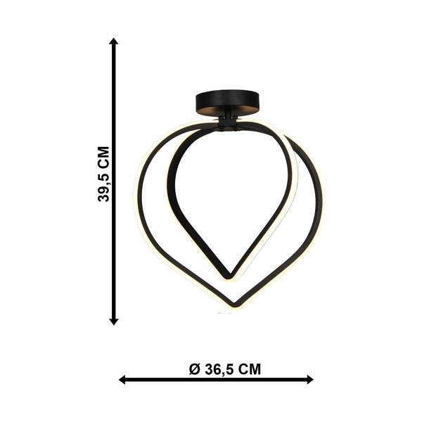 Plafonieră neagră LED din metal Pars – Squid Lighting-image-4