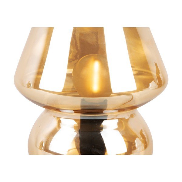 Veioză din sticlă Leitmotiv Glass, înălțime 18 cm, maro deschis-image-2