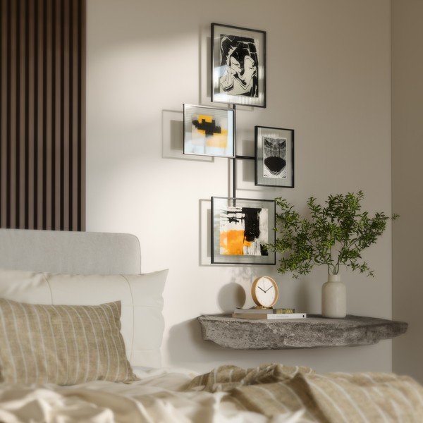 Ramă foto negru-lucios de agățat din metal/din sticlă 57x99 cm Flute – Umbra-image-3