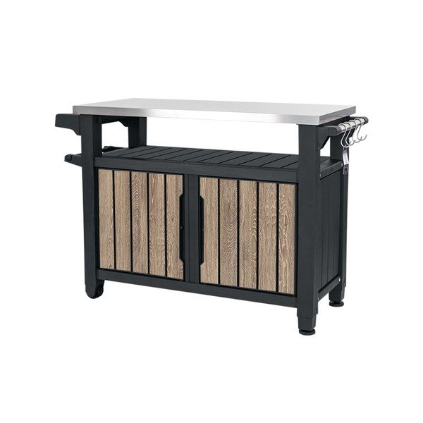 Masă pentru grătar de grădină din plastic 134x52 cm Deco Unity XL – Keter