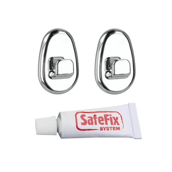 Set 2 cârlige și adeziv Metaltex Silver-image-1