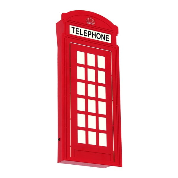 Aplică Glimte Sconce Arlet Telephone Booth Dos, roșu