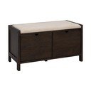 Pantofar în culoare naturală închisă cu bancă din lemn de stejar 80x47x41 cm Hillmond – Rowico