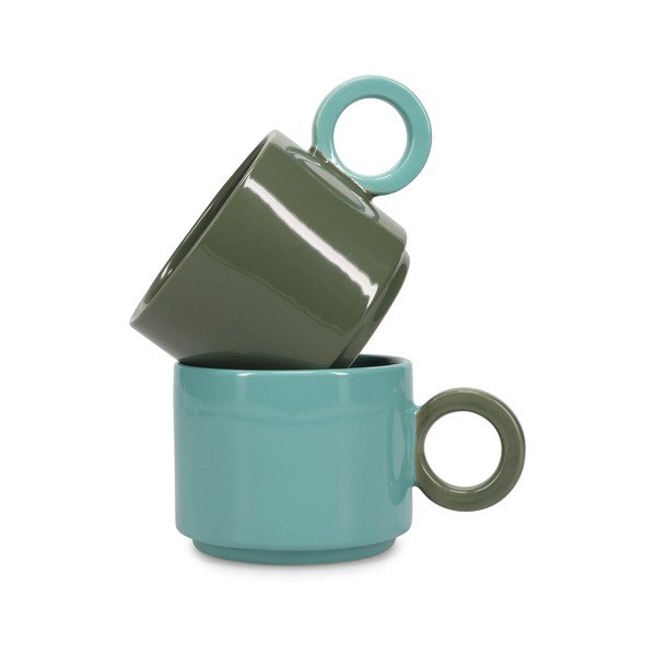 Cană verde din gresie ceramică 280 ml Lou – ONA-image-2