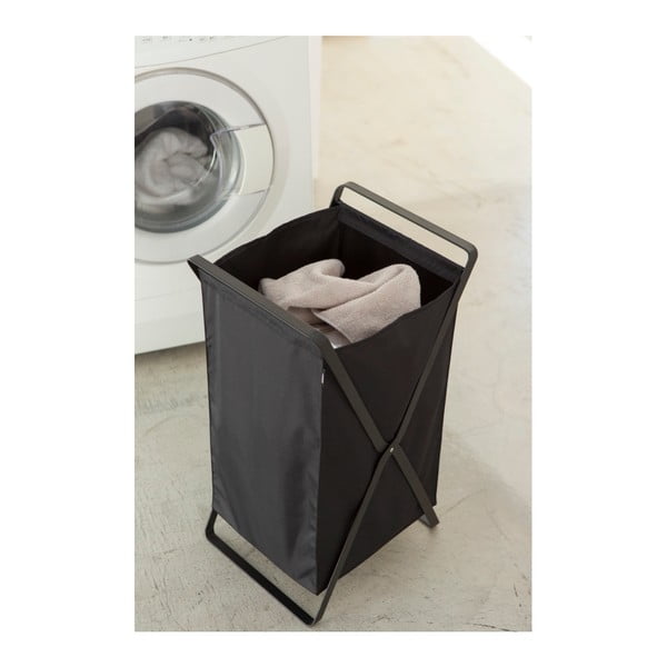 Coș de rufe YAMAZAKI Tower Laundry, negru-image-1