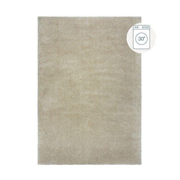 Covor bej lavabil din fibre reciclate 200x290 cm Fluffy – Flair Rugs