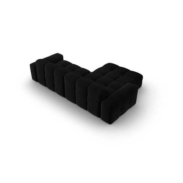 Colțar negru cu tapițerie din catifea (pe partea stângă) Kendal – Micadoni Home-image-4