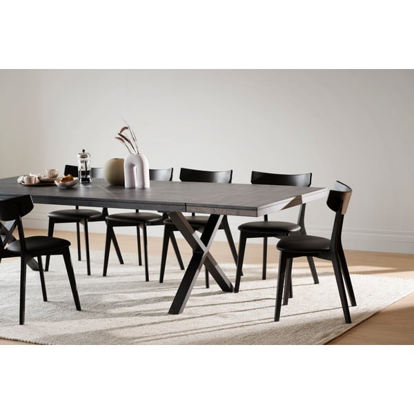 Extensie blat din lemn de stejar pentru masa Rowico Brooklyn, maro închis-image-1