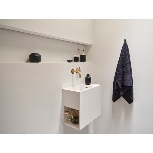 Organizator de baie negru pentru dischete demachiante din gresie ceramică Sensu – Zone-image-2