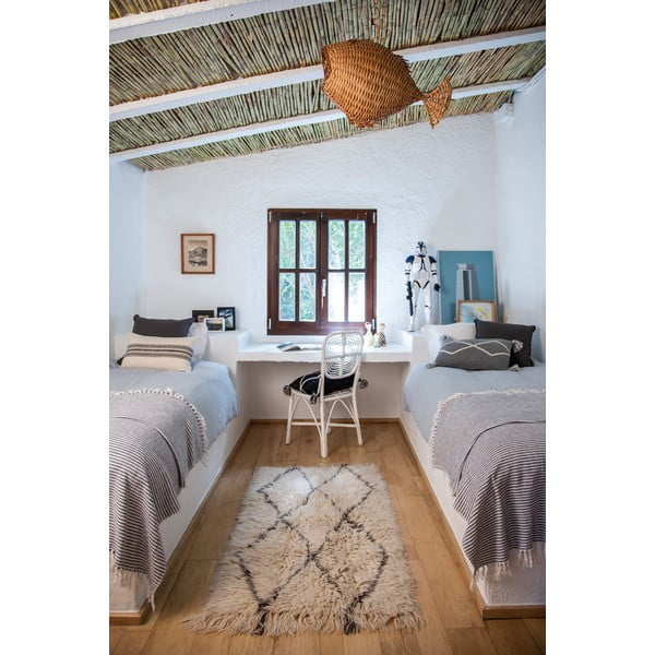 Covor crem lavabil/țesut manual din lână 80x140 cm Berber Soul – Lorena Canals-image-1